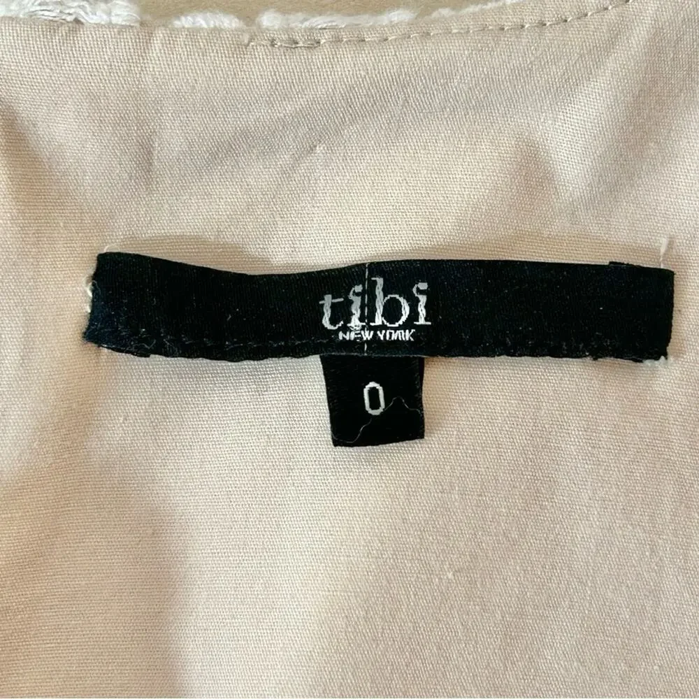 Tibi Sonoran Sleeveless Eyelet Shift Dress Size 0 Ivory Overlay Neutral Cotton - Picture 12 of 15